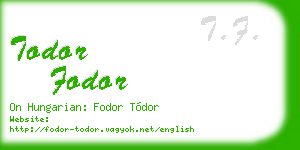 todor fodor business card
