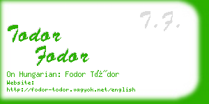 todor fodor business card